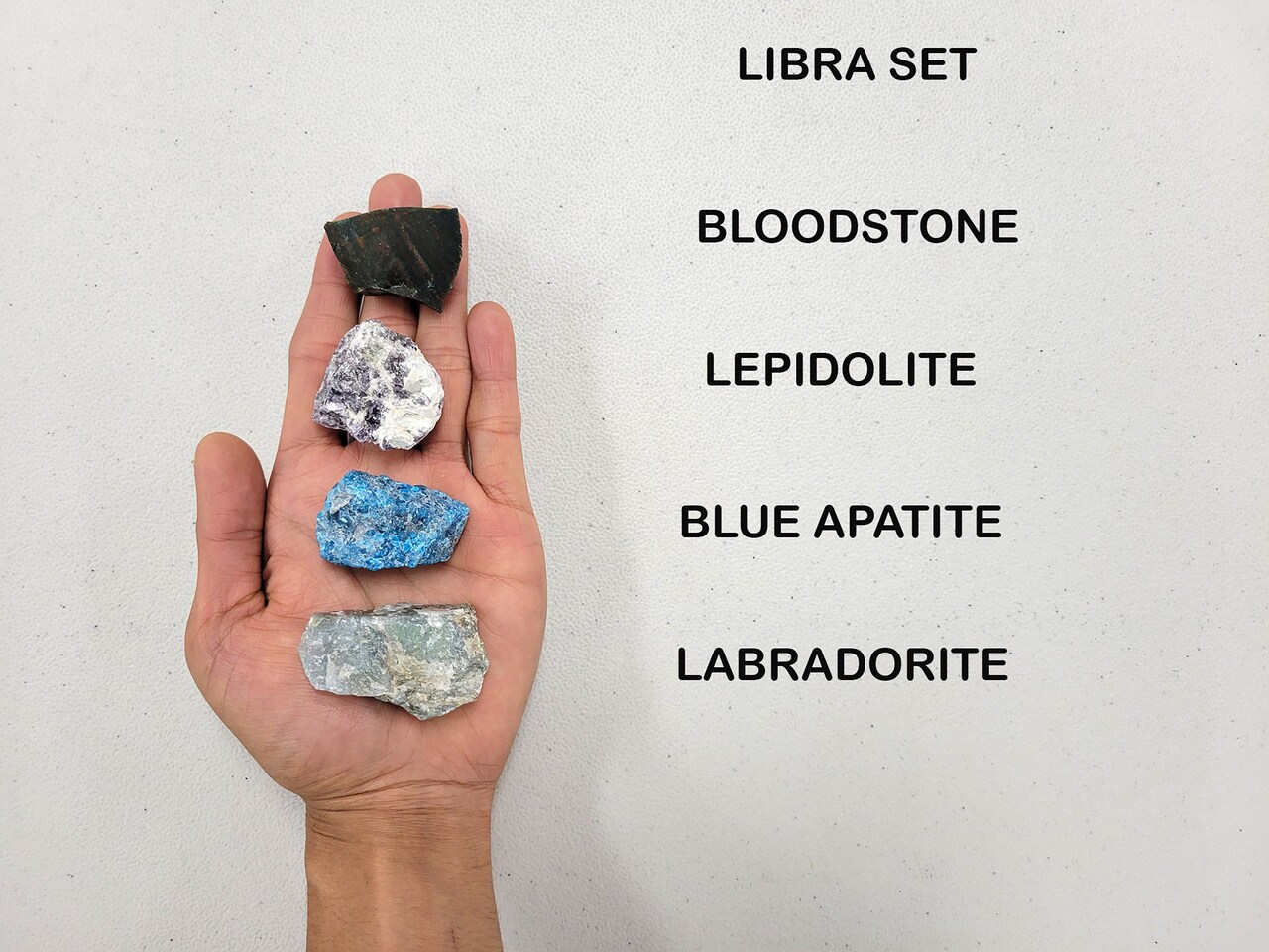 Crystals For Libra Zodiac Sign, Bloodstone Lepidolite Blue Apatite Labradorite